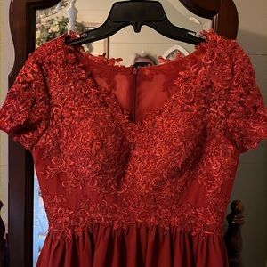 Rust evening dress, size 10